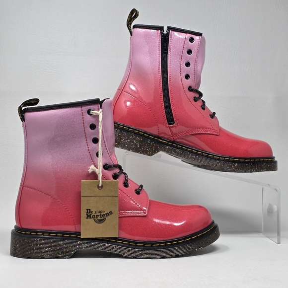 Dr. Martens 31405 Gradient Glitter Lace-up Zipper Boots Womens Size 7 Pink New - Picture 2 of 13